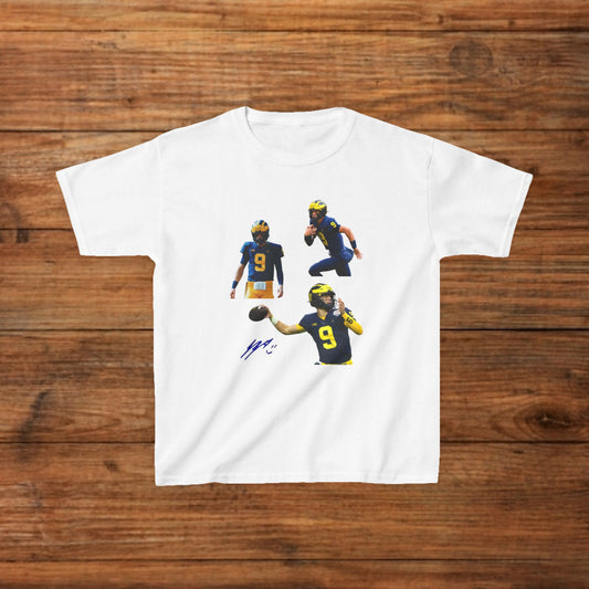 JJ Mccarthy Kids Football Graphic Tee, Youth Sports Shirt, Gift for Young Athletes, Birthday Gift, Sports Fan Apparel