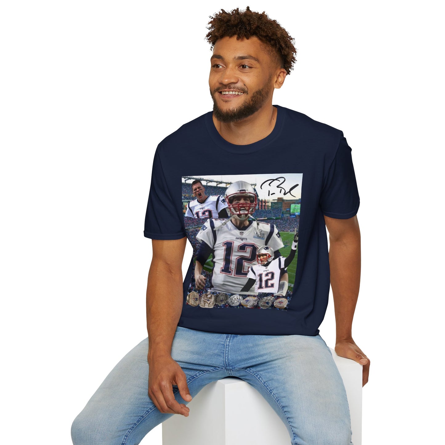 Tom Brady GOAT Graphic Tee - TB12 Legend T-Shirt - 7x Super Bowl Champion Football Streetwear - Graphic Fusion tees