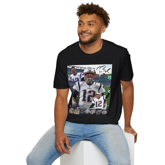 Tom Brady GOAT Graphic Tee - TB12 Legend T-Shirt - 7x Super Bowl Champion Football Streetwear - Graphic Fusion tees