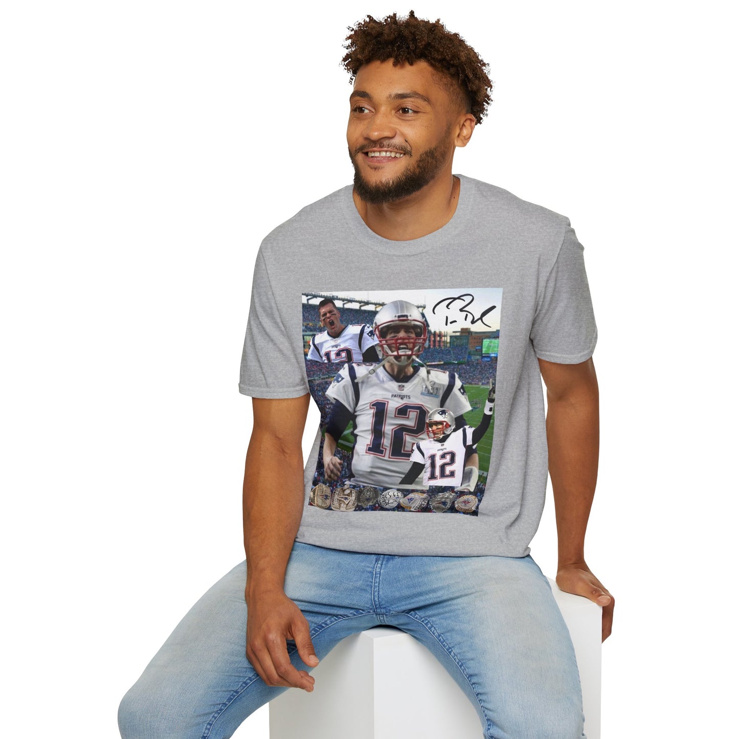 Tom Brady GOAT Graphic Tee - TB12 Legend T-Shirt - 7x Super Bowl Champion Football Streetwear - Graphic Fusion tees