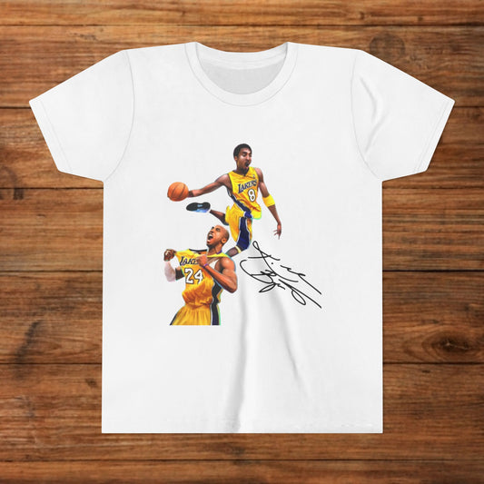 Kobe Bryant Youth Short Sleeve Tee - Mamba 24 T-Shirt, Basketball Shirt, Youth Sports Apparel, Kobe Tribute Tee, ABA Inspired Fashion