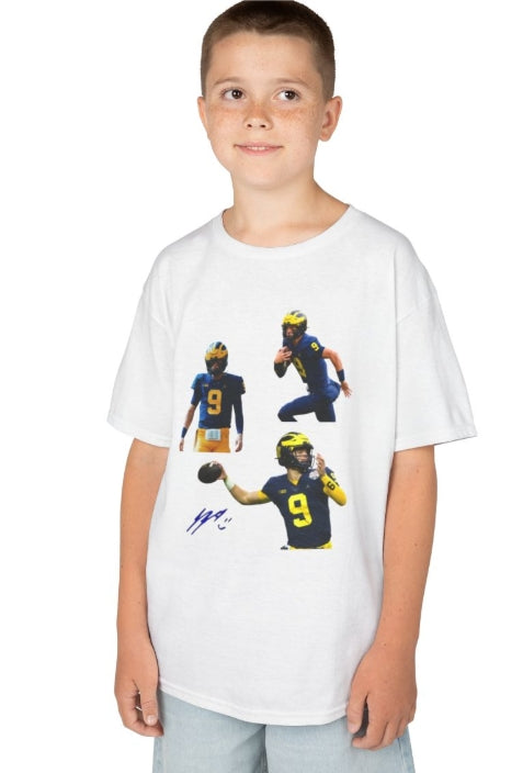 this child is wearing our JJ McCarthy Michigan tee  